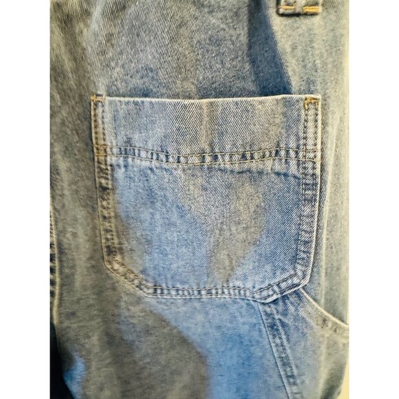 Tapata Wide Leg Blue Denim Cargo Jeans L 34" Inseam Elastic Waist Pockets Casual - Picture 8 of 10